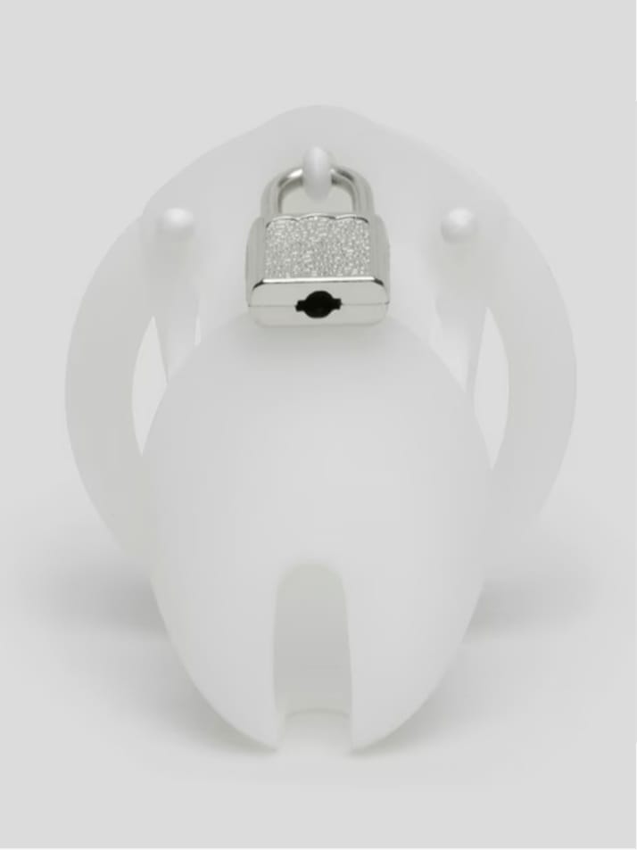 Lightweight Resin Chastity Cage – White Secure Lock Design